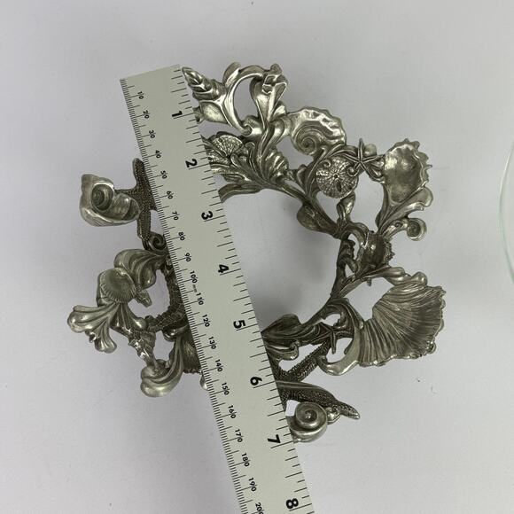 Seagull Canada Pewter Seashell Footed Plate/Bowl Stand Holder With bowl 7” HTF - Picture 6 of 16
